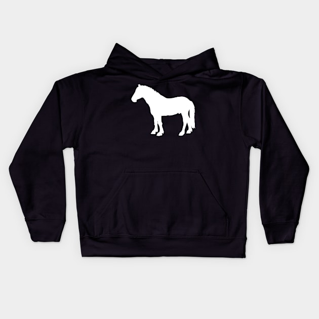 white pony shadow Kids Hoodie by Shyflyer